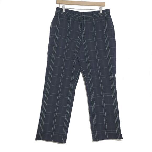 Under Armour | 34x29.5 Hemmed Storm Golf Plaid Pants with Bright Green Pattern - Picture 1 of 7